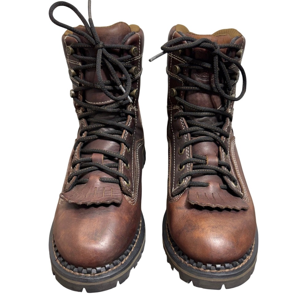 Georgia Boot 7in Logger Womens 8M Dark Brown Waterproof Lace Work Boots GB00427